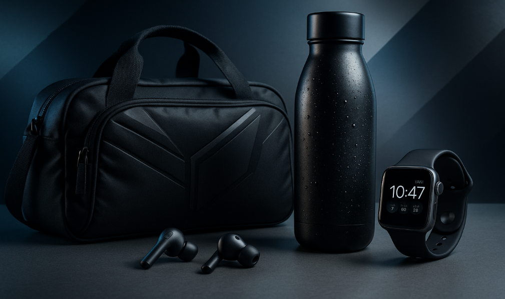 “Choose a picture for me that is suitable for items such as a gym bag, cool new electronics, and practical items like flasks that keep water cold.”